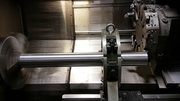 OKUMA CROWN. FACE AND CHAMFER WITH STEADY REST