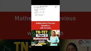 TN TET 2025 Paper 2 Mathematics Previous Year Question Paper with Detailed Solutions | Part 9
