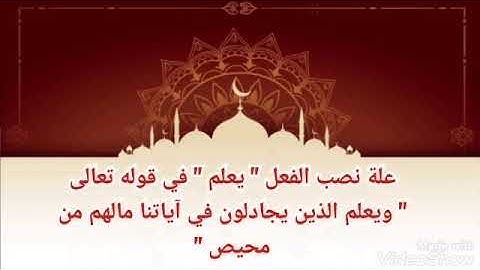 أمالي المحب فيما عليك قد وجب ( علة نصب ...ويعلم الذين يجادلون في آياتنا )
