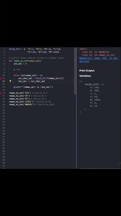 Convert Roman Numerals To Integer shorts python YouTube convert-roman-numerals-to-integer-shorts-python-youtube