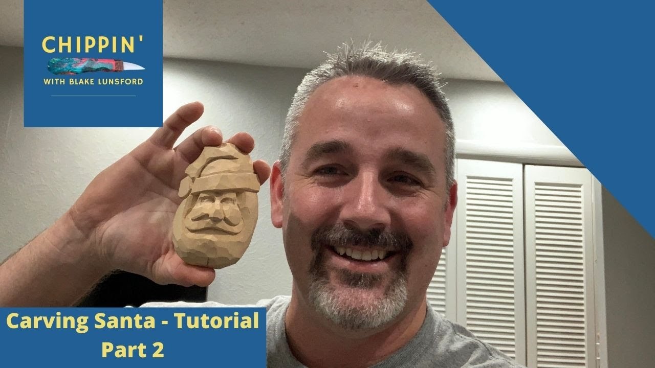 How to Carve My Favorite Simple Santa Ornament Tutorial Part 2 -  Setting up The Face
