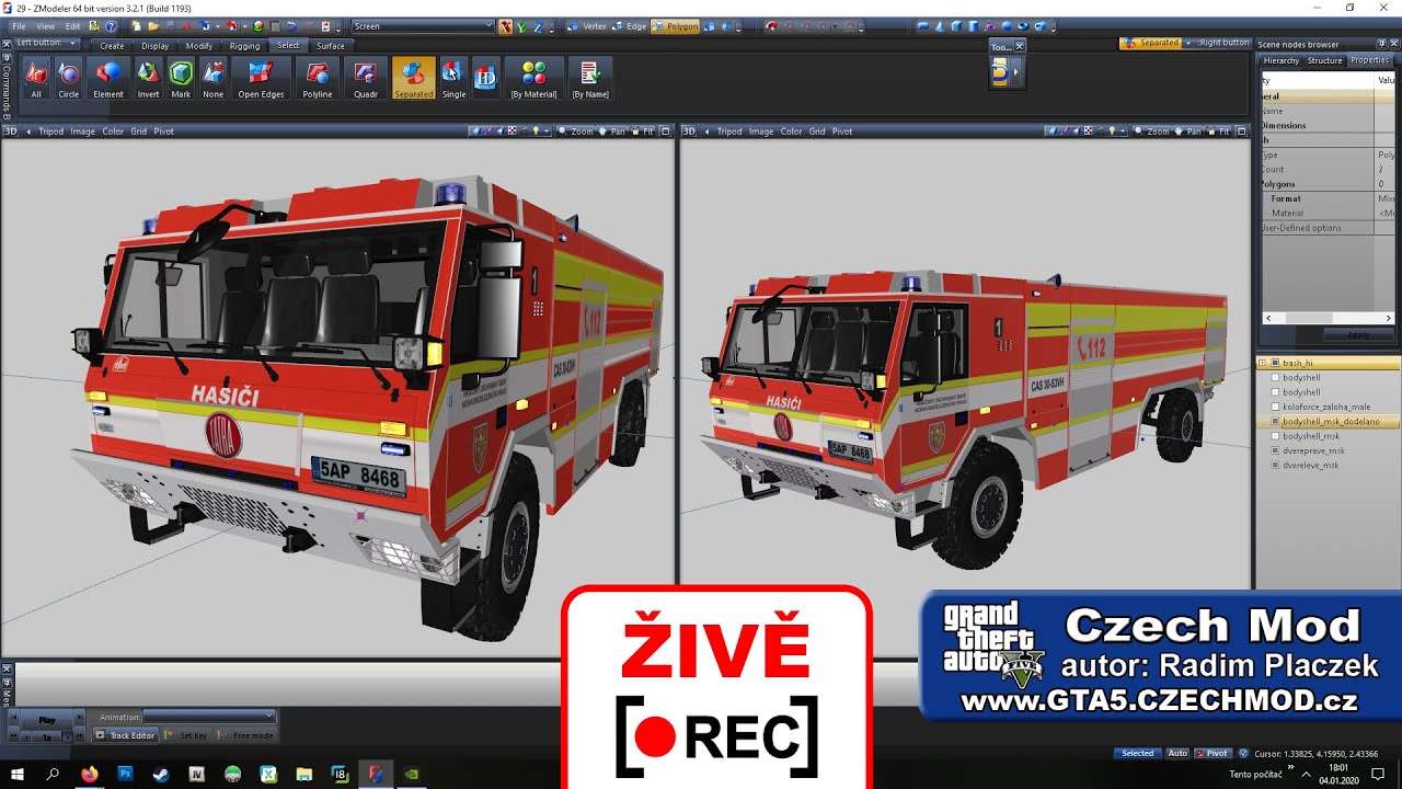 Tatra Force - Živě - dolaďování modelu - GTA 5 Czech Mod