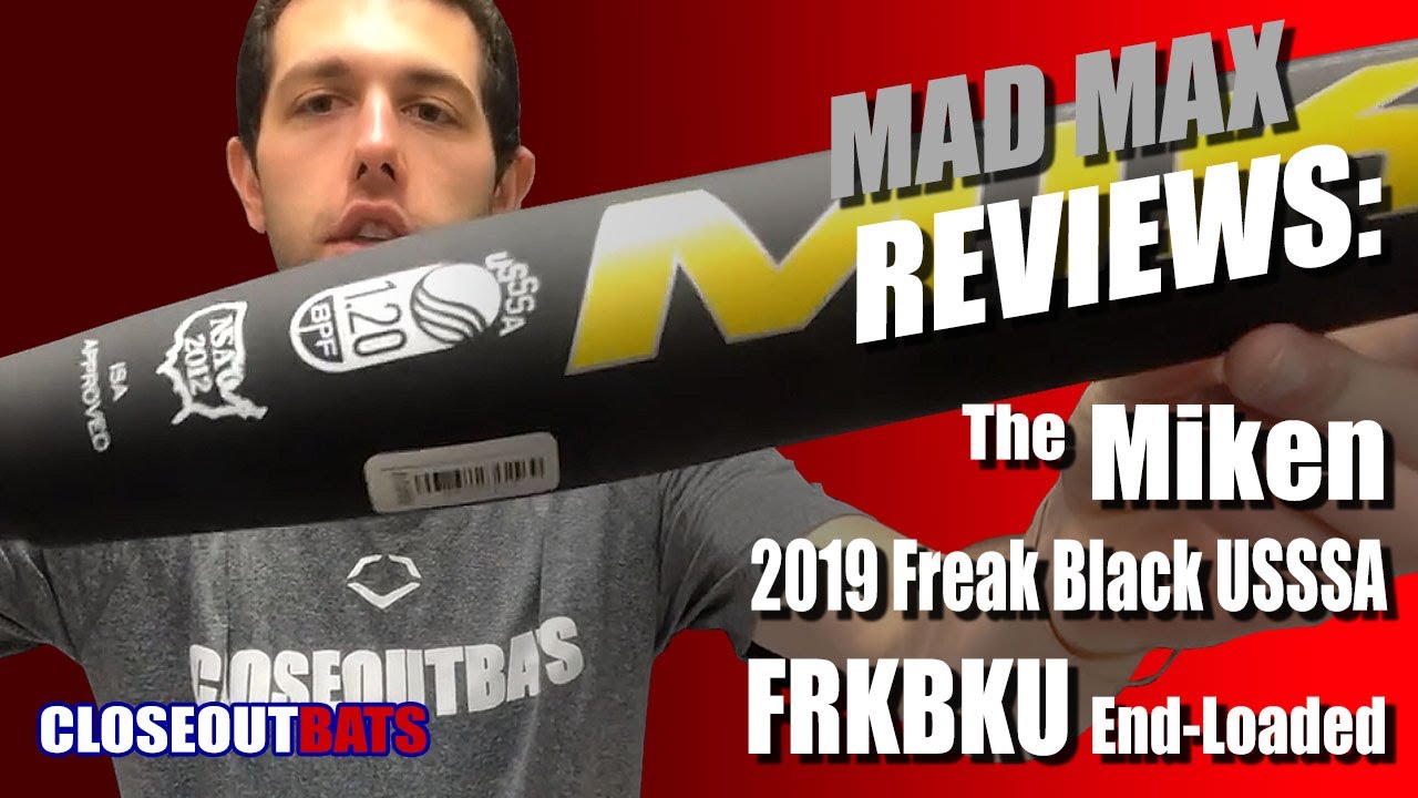 Closeoutbats.com Miken Freak Black Maxload End Loaded Slowpitch Bat FRKBKU USSSA 2019