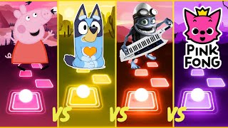 Peppa Pig 🆚 Bluey 🆚 Crazy Frog 🆚 Pinkfong | Who Is Win 🎯🏅| Tiles Hop |