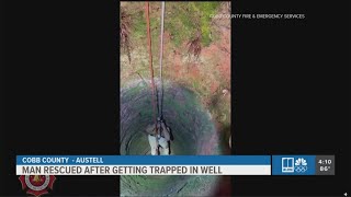 Man rescued after falling into 50-foot well in Cobb County