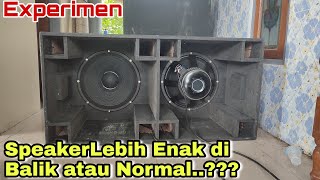 Test perbedaan speaker di balik atau normal di box planar ? speaker RCF X400 18 in
