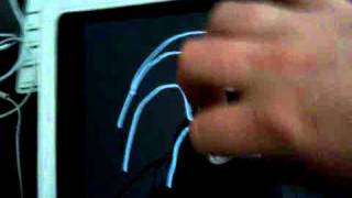 Multi touch tracking using an iPad via TuioPad and VVVV