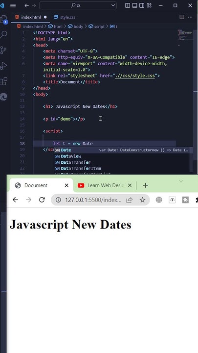 JavaScript Dates Using new Date - YouTube