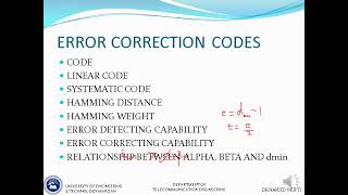 digital communication 6 Error Correction Terminology, Hamming Code