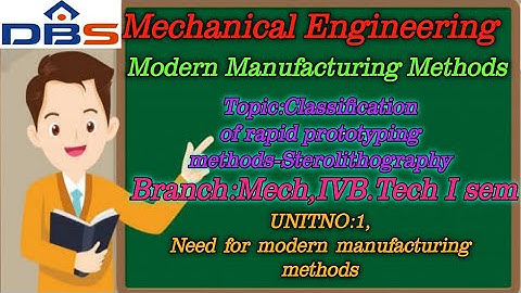 Classification of Rapid prototyping methods | Modern Manufacturing Methods | Mechanical Engineering