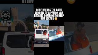 Oklahoma inmate hangs out of the back window of a van in his prison    #fyp #viral  #explore