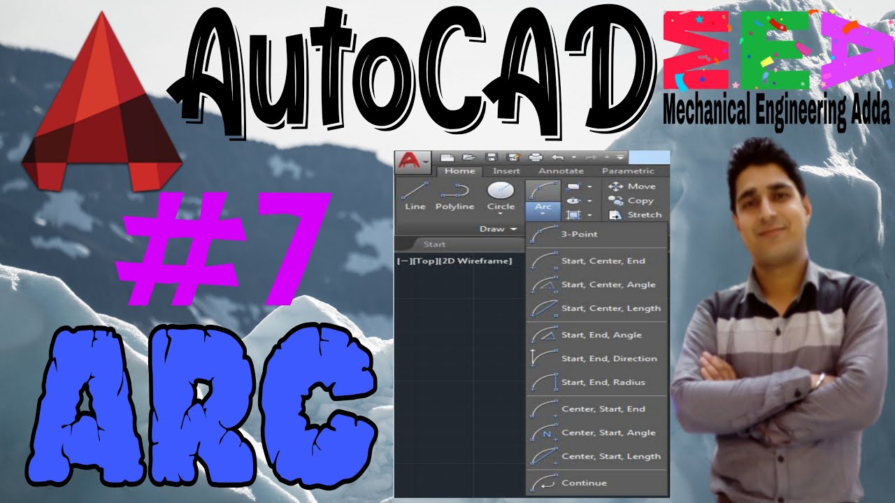 #7 | Arc Command in autocad | autocad tutorial in hindi | autocad by ...