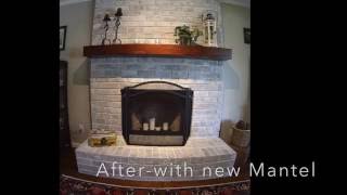 Update your fireplace brick with a trendy opaque whitewash finish. It can be a simple, and inexpensive project that 1 or 2 people can 