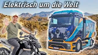 Mein E-LKW WELTREKORD Setup: eActros 600 Overlander & E-Motorrad