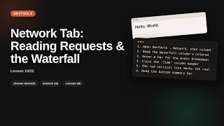 Network Tab: Reading Requests & the Waterfall | Network Tab Tutorial
