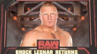 BROCK LESNAR RETURN Entrance Raw,16 January 2017