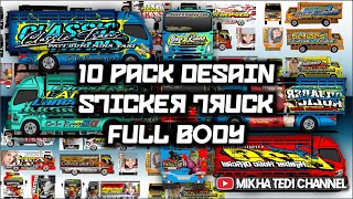 10 desain sticker truck full body - real vector