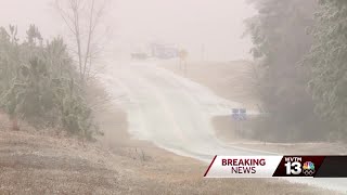 Icy road conditions in Alabama