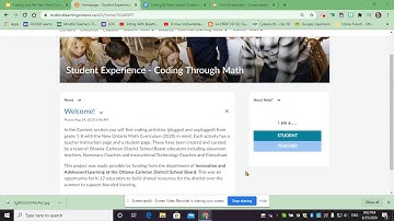 Coding and Math Experience (OCDSB) - VLE Overview