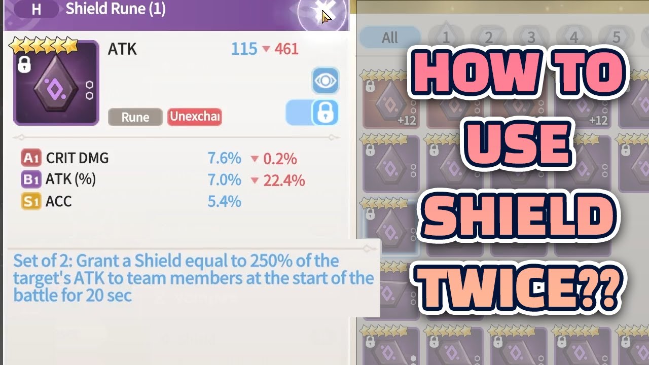 How to Use Shield Rune Twice [Summoners War Chronicles] YouTube