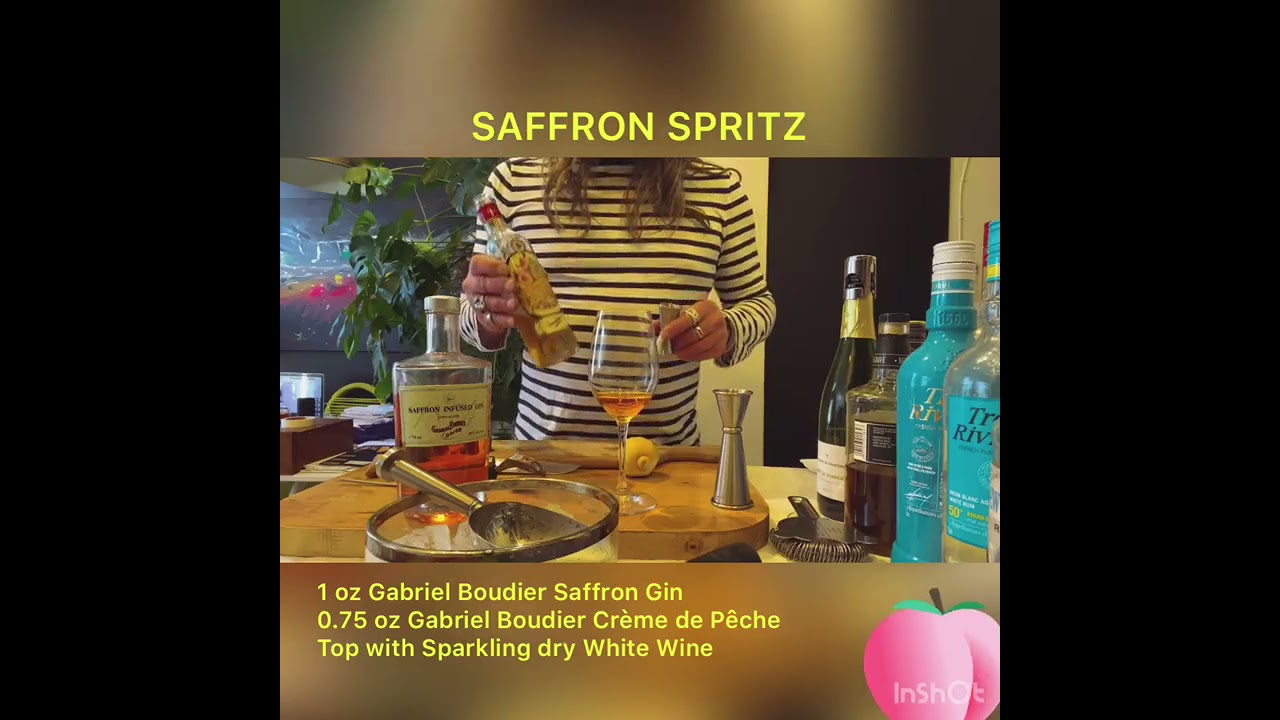 Cocktail Tutorial: How to make a Saffron Spritz with Gabriel Boudier Saffron Gin from France!