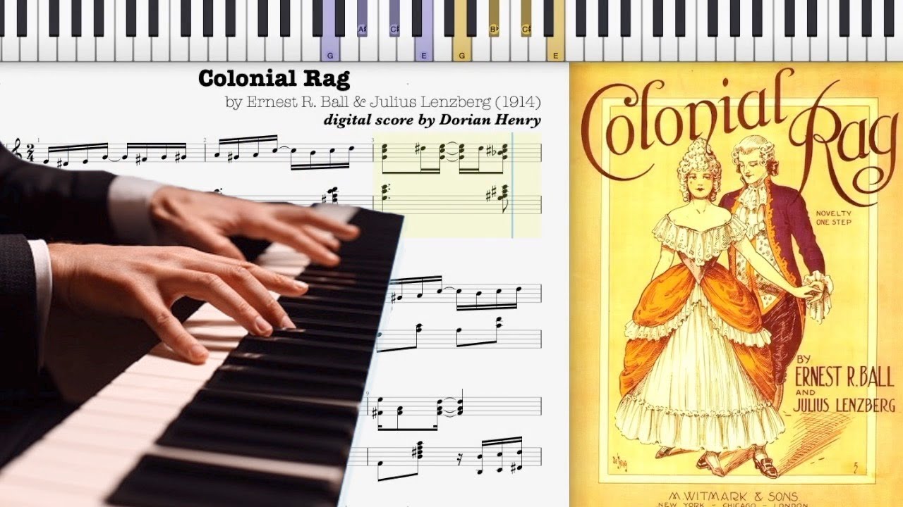 Colonial Rag by Ernest Ball & Julius Lenzberg (1914, Ragtime piano)
