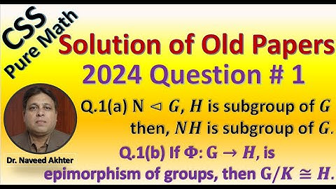 CSS Pure Maths 2024 Q # 1. CSS  Pure Mathematics Old Papers of 2024 Solution. (Urdu/Hindi)