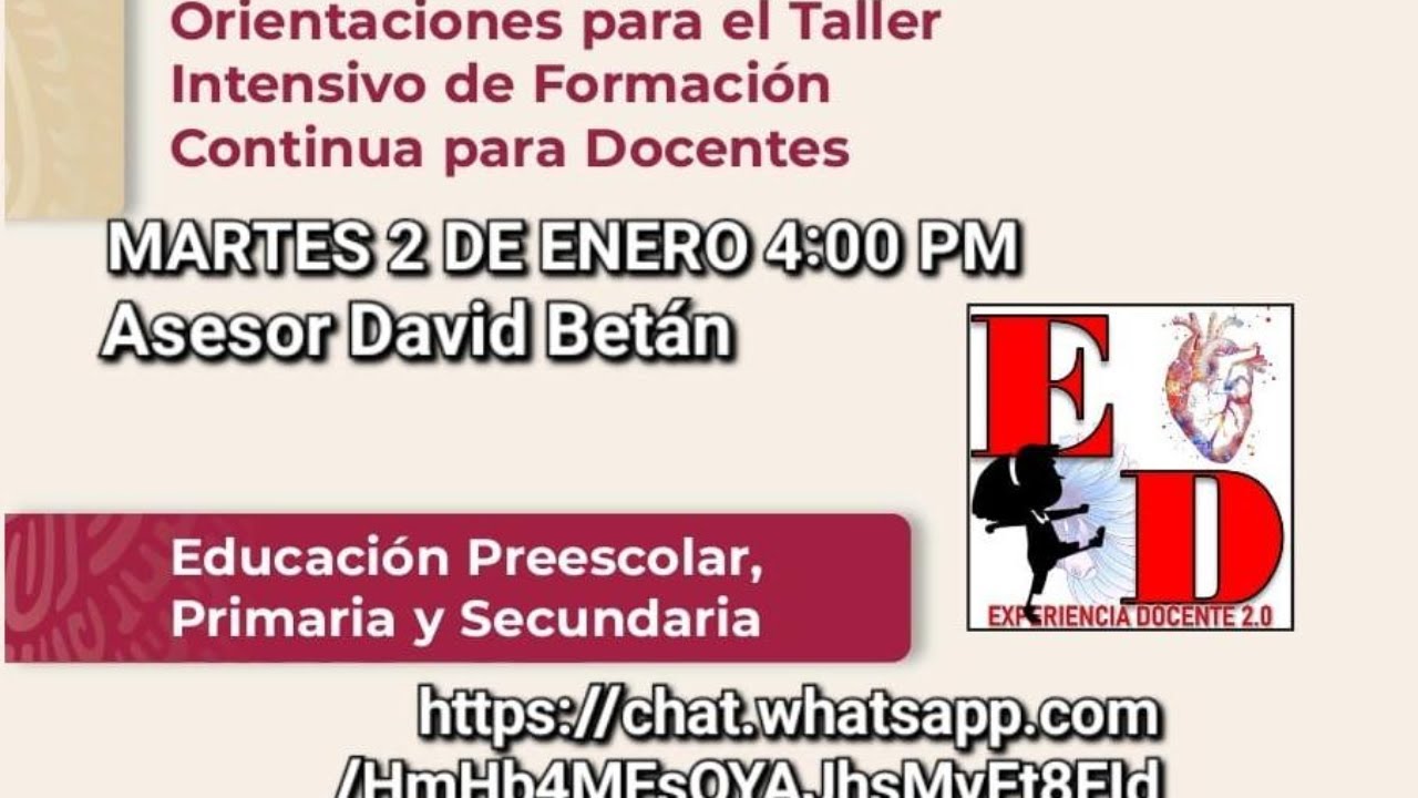 Orientaciones para el taller intensivo Enero 2024 YouTube