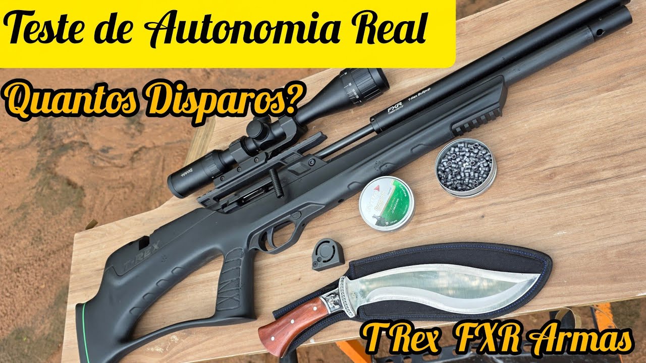 AUTONOMIA REAL BULLPUP T REX 5.5 DE 250bar A 75bar PRECISÃO NOS DISPAROS COM RIFLE ROUND