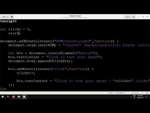 Learning Programming with Javascript #14 - Simple Clicks per Second Game