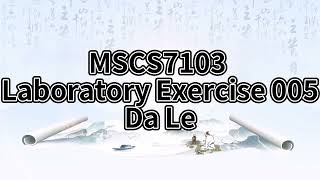 Le, Da - Laboratory Exercise 005