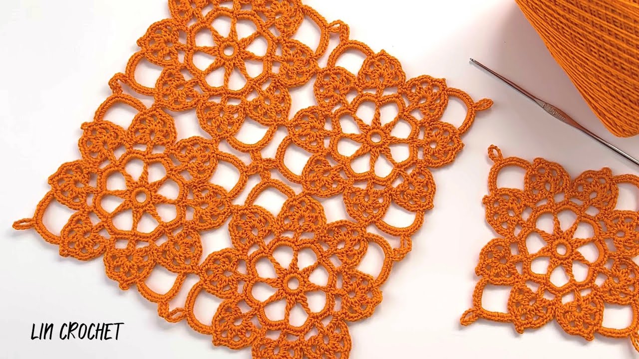 BEAUTIFUL FLOWER EASY Crochet 🧶 Shawl Blouse Tunic Table Runner Pattern