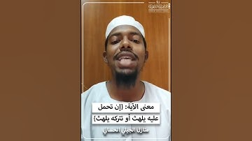 معنى الآية: {إن تحمل عليه يلهث أو تتركه يلهث} || منازل الجيلي الحساني