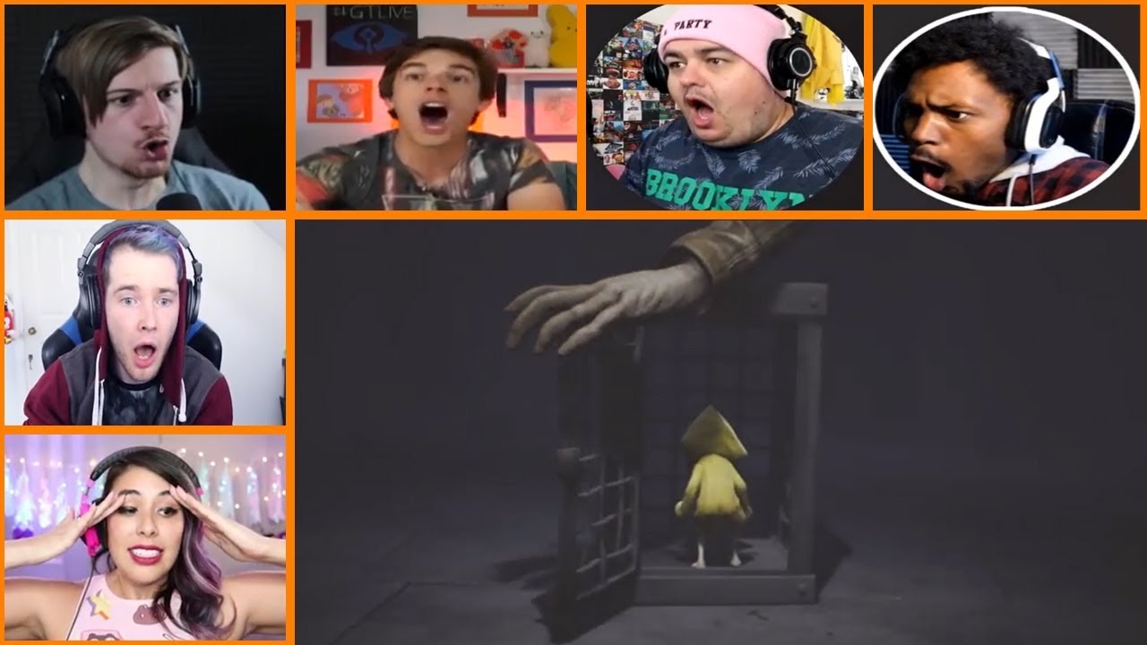 Let's Players Reaction To Six Getting Caught By The Janitor | Little Nightmares