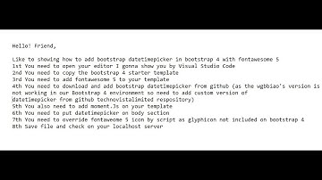 How to add bootstrap datetimepicker in bootstrap 4 with fontawesome 5