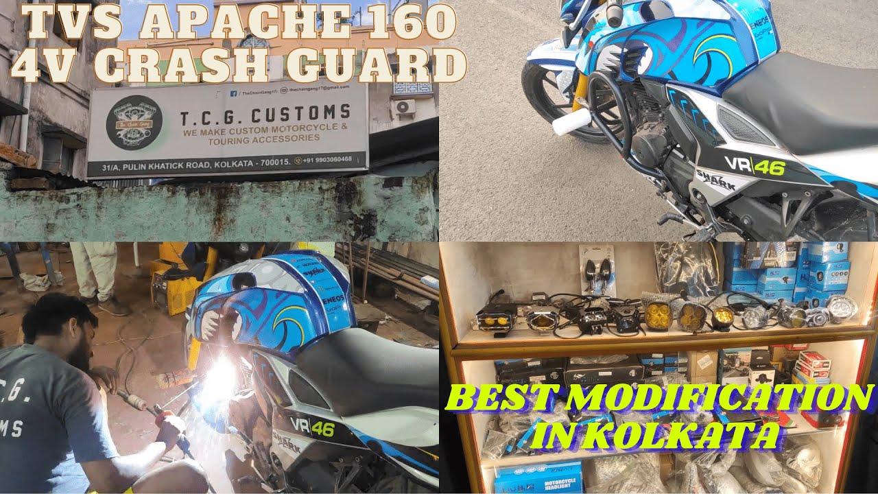 APACHE RTR 160 4V CRASH GUARD | SADDLE STAY | TOP RACK & BACKREST ...