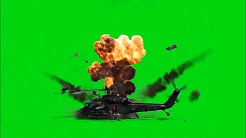 Helicopter Crash Explosion Green Screen | Realistic VFX HD