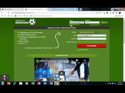 ONLINE FOOTBALL MANAGER GAME (TROPHY MANAGER)
