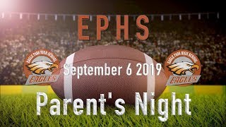 EPHS FOOTBALL PARENTS NIGHT 2019