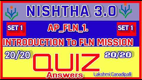 NISHTHA 3.0|MODULE 1|QUIZ ANSWERS|FLN| Introduction to FLN Mission