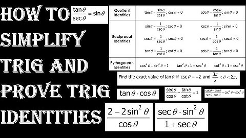 How To Simplify Trigonometric  Expressions and Prove Trigonometric  Identities