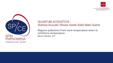 SPICE Quantum Acoustics Workshop - Martin Weides - Magnon-polaritons from room temperature