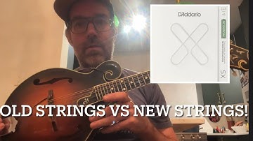 Gerald Anderson F-5 mandolin gets new D’addario XSM11541 strings!    