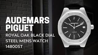 Audemars Piguet Royal Oak Black Dial Steel Mens Watch 14800ST Review | SwissWatchExpo