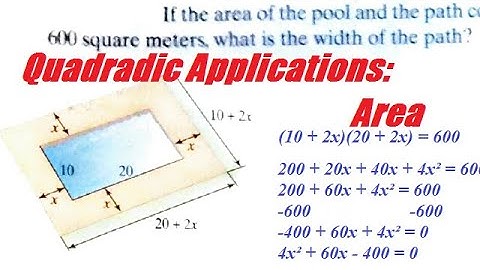 Quadratic Equation Applications: Area Word Problems