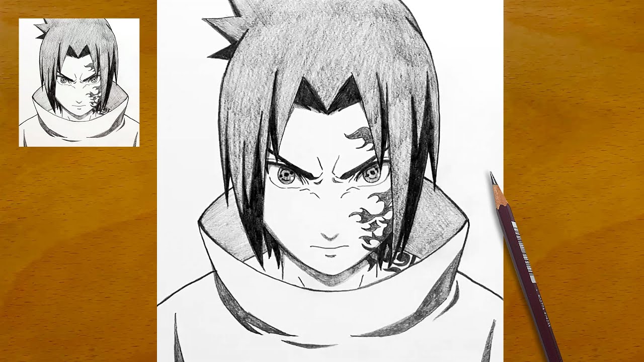 How to Draw Sasuke Uchiha Step by Step || Naruto Anime Drawing ...
