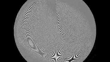 Swirling fractal Moire sphere: Procedurally generated psychedelic art