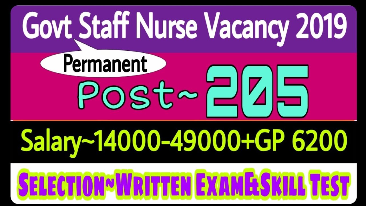 Govt Staff Nurse Recruitment 2019 || Nursing trends