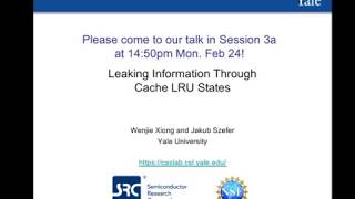 Celebrity HPCA2020: Leaking Information Through Cache LRU States - Lightning talks Wealth