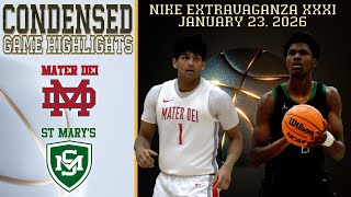 HS Basketball - Mater Dei vs St Marys AZ  - Nike Extravaganza XXXI - Condensed Game 4K
